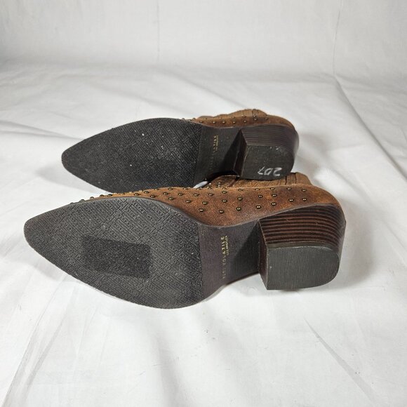 Very Volatile Los Angeles Brown Studded Booties Women's Size 10 Western - Picture 8 of 12